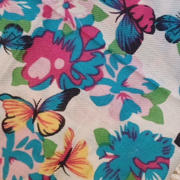 Pashmina Multi-Colored Butterfly 🦋 Floral Over-Sized Shawl/Wrap - Picture 3 of 6